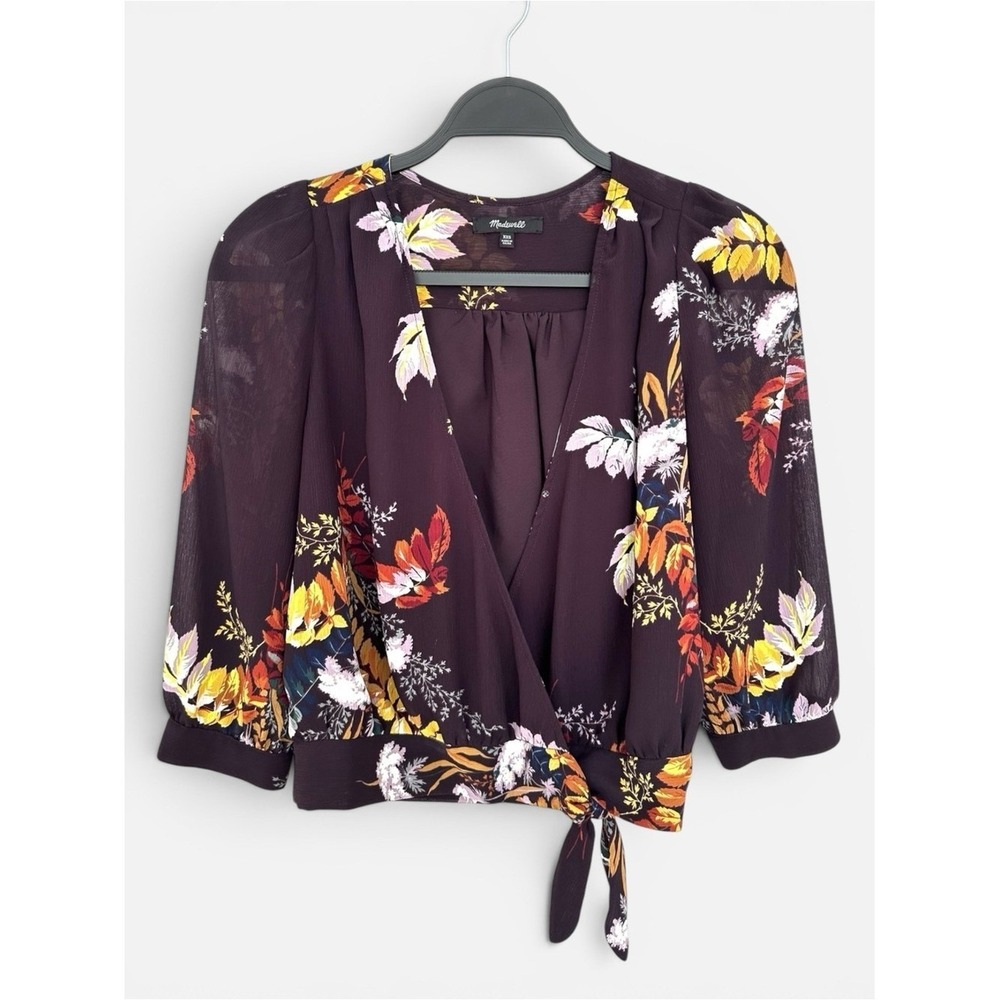 NWOT Madewell Wrap Blouse in Blooming Oasis Floral –‎ XXS